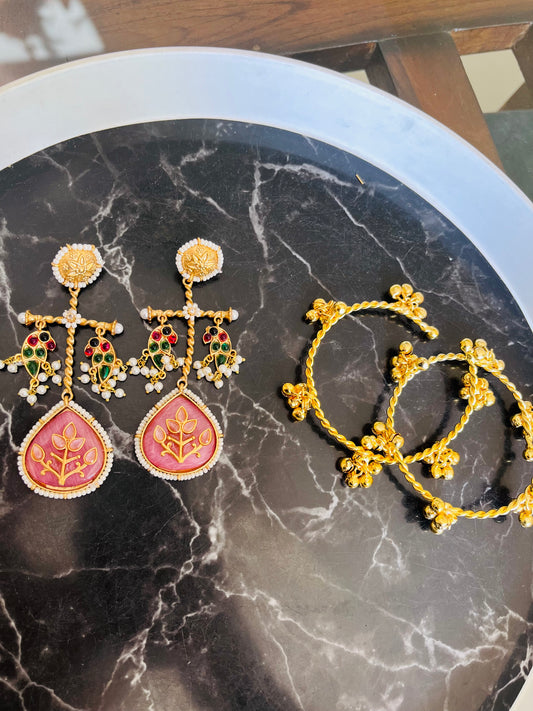 Combo 13 - Prina Earings + Pair of Ghungroo Bangles