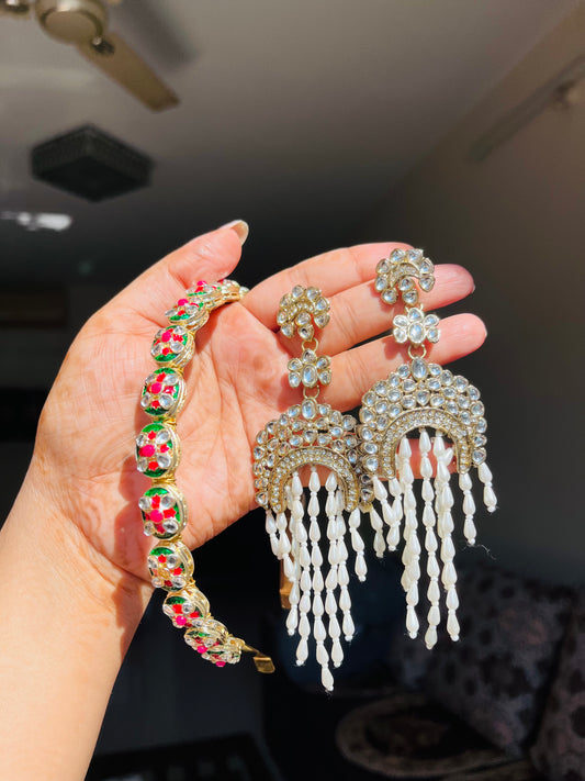 Combo 18 - Pearl Earings + Hairband