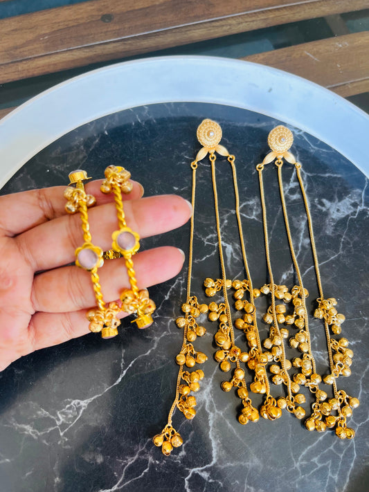 Combo 20 - Jiana Earings +Colour Ghungroo Bangles pair