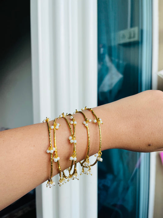Pearl Brass Bangles