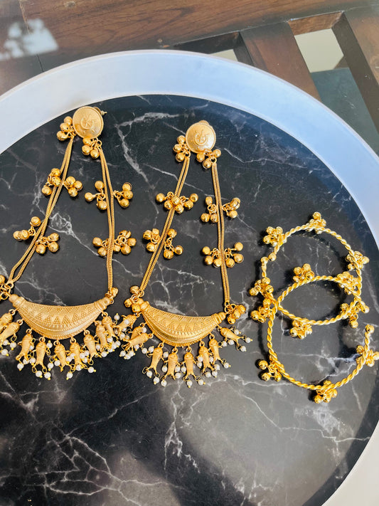 Combo 9 - Shriya Earings + Pair of Ghungroo Bangles