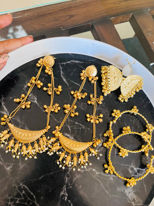 Combo 8 - Shriya Earings + Ghungroo Bangles + Butterfly Ring